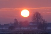 Winterse zonsondergang